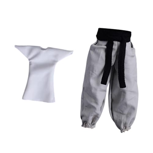 MagiDeal 1/12 Jogginghosen mit Gürtel Cosplay lässige sportliche Kleidungsmini Lange Hosenhosen für 6 -Zoll -Figuren Kostümzubehör, Graue Hosen Und Hemd von MagiDeal