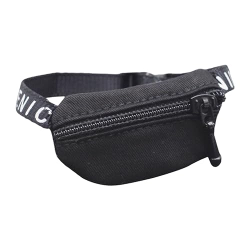 MagiDeal 1/6 1/12 Puppe Crossbody Fanny Pack Modell Kleine Taille Pack Tasche Diorama Landschaft Sand Tisch Dekoration für Action Figur Puppen, Schwarz von MagiDeal