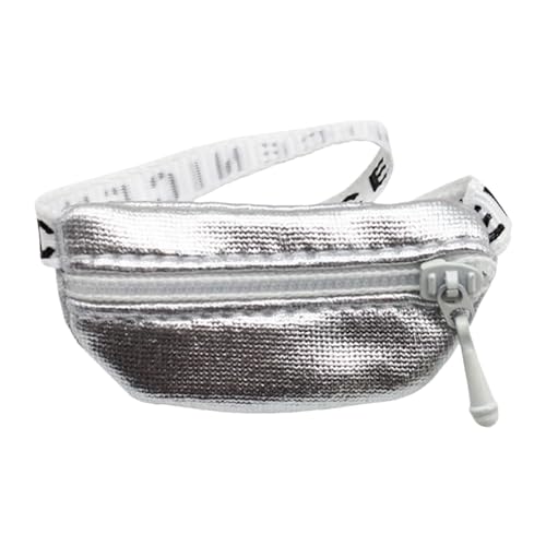 MagiDeal 1/6 1/12 Puppe Crossbody Fanny Pack Modell Kleine Taille Pack Tasche Diorama Landschaft Sand Tisch Dekoration für Action Figur Puppen, Silber von MagiDeal