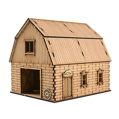 MagiDeal 1/72 hölzernes europäisches Haus-Lager-Architektur-Szenen-DIY-pädagogisches Architektur-Szenen-Modell für Mikro-Landschafts-Zubehör-Diorama-Dekor, Scheune B von MagiDeal