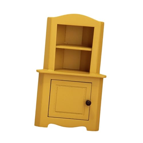 MagiDeal 1:12 Dollhouse Storage Cabinet Miniatur Möbel Dekorative Puppenzubehör Dekoration für die Lebenssteuerlayout für Einrichtungsgegenstände, Gelb von MagiDeal