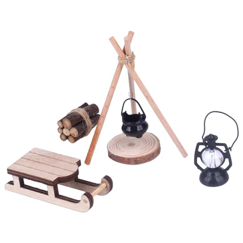 MagiDeal 1:12 Puppenhaus, Camping-Set, Foto-Requisiten, Couchtisch, Dioramen, Outdoor-Abenteuer, Spielzeug, Gebäude, Mikrolandschaft, Bahnhof von MagiDeal