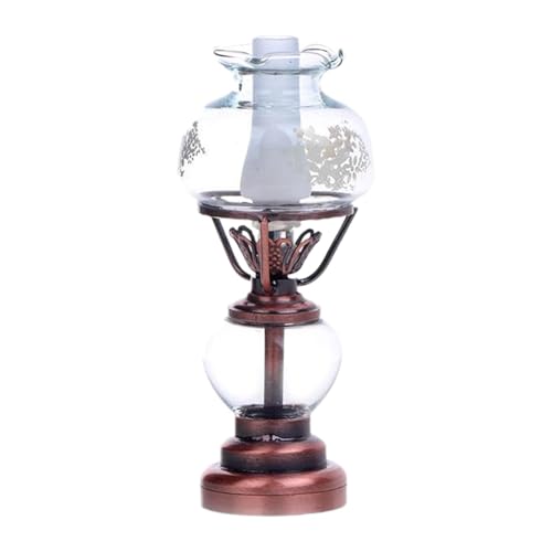 MagiDeal 1:12 Puppenhaus Tischlampe Puppenhaus Möbel Ornamente DIY Modell Mini Schreibtisch Beleuchtung Rollenspiel für Wohnzimmer Puppenhaus, Rot von MagiDeal