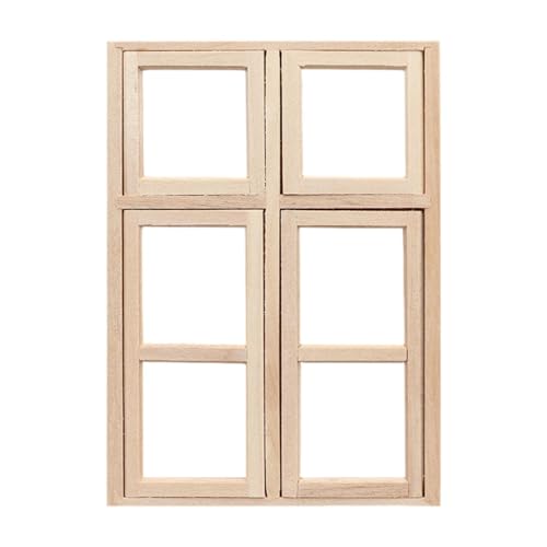 MagiDeal 1:12 Puppenhausfenster, Mini-DIY-Fensterläden, Modellmöbel für Wohnzimmer, Zuhause, DIY-Szene, Küchendekor, A von MagiDeal