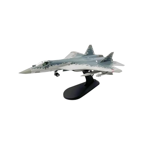 MagiDeal 1:72 SU-57 Flugzeugmodell, Flugzeugmodell, Kampfflugzeugmodell mit Ausstellungsstandfuß für Zuhause, Wohnzimmerregal, Schlafzimmer, Cafés von MagiDeal