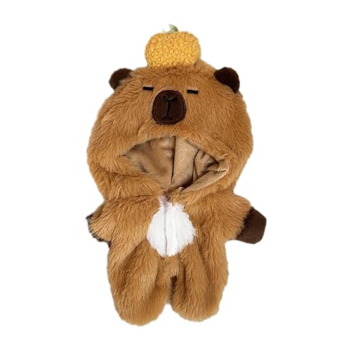 MagiDeal 15 cm Plüsch-Puppenkleidung, Puppenkleidung, bequem, zum Selbermachen, Foto-Requisiten, Plüsch-Puppenzubehör, Kostüme, Capybara-Overall, Cartoon von MagiDeal