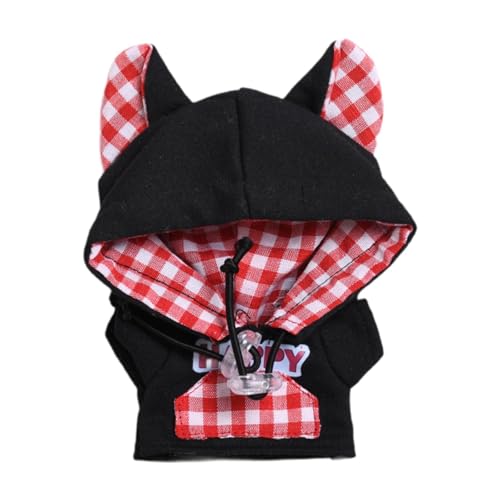 MagiDeal 15 cm Plüschpuppenkleidung Cartoon Kapuzenpullover Bequeme Kostüme Foto-Requisiten Kuscheltiere Zubehör für Kinder, Schwarz von MagiDeal