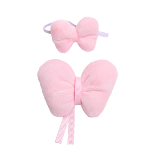 MagiDeal 15 cm Puppenkleider-Set, weiche Kostüme für kleine Mädchen, entzückende Vorstellungskraft, Flexibilität, Koordination, Puppenkleidung, DIY-Zubehör, Rosa Plüschschleifen von MagiDeal