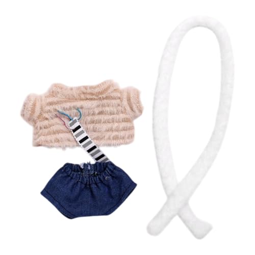 MagiDeal 15 cm Puppenkleidung Outfit Weiches Puppenzubehör Puppenzubehör Plüsch Gestreifter Schal Kostüm für 5,91 Zoll 6,69 Zoll Puppe, Ohne Hut von MagiDeal