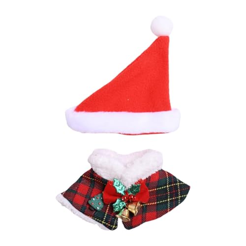 MagiDeal 17cm Anhänger Puppenkleidung Puppenumhang, Weihnachten, mit Hut DIY Puppenkleidung Spielzeug Puppenkleidung Puppenzubehör für Geburtstagsgeschenk von MagiDeal