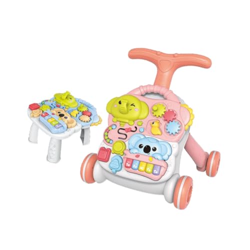 MagiDeal 2-in-1-Baby-Push-Walking, frühpädagogisches Aktivitätszentrum für Kinder, Musik-Lernspielzeug, Laufspielzeug für Jungen und Mädchen, Rot von MagiDeal