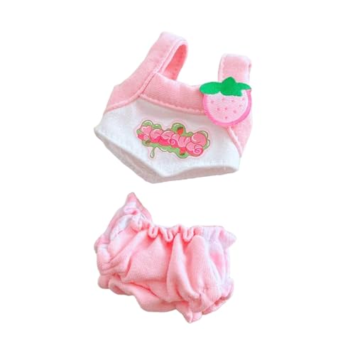 MagiDeal 2-teiliges Weste-Shorts-Set für Plüschpuppen, Kleidungsanzüge, praktische, süße Dekoration, Modellzubehör, Stellen Sie Ihr eigenes Puppen-Outfit für, ROSA von MagiDeal