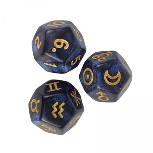 MagiDeal 2X 3 Teiliges Sternbild Zeichen Würfel Acryl Rollenspiel, Sammlerstücke, Spielwürfel Set, Brettspiele, Astrologie Zeichen Würfel für Familientreffen von MagiDeal