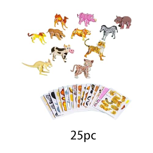 MagiDeal 3D-Cartoon-Puzzles, Kinderspielzeug, einzigartige Geschenke, motorische Fähigkeiten, Lernaktivitäten, handgefertigt für Jungen und Mädchen, Tiere von MagiDeal