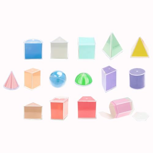 MagiDeal 3D-Formen, geometrische Körper, Bausteine-Set mit geometrischen Formen, Montessori-Spielzeug, Bausteine mit geometrischen Formen, für Kinder, von MagiDeal