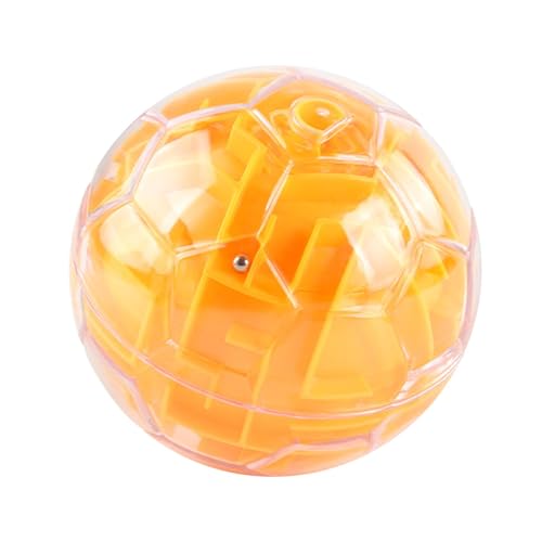 MagiDeal 3D-Labyrinthball, Herausforderungen, intellektuelle Reaktion, Denkaufgabe, Rätsel, Labyrinthspiel für Jungen und Mädchen ab 5, Gelb von MagiDeal