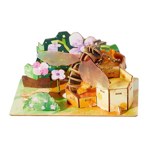 MagiDeal 3D-Tierpuzzle, Holzmodelle, Basteln, Holzbaukasten, Postkarten-Kits, Lernspielzeug, für Kinder, Teenager, Jungen, Mädchen, Westliche Biene von MagiDeal