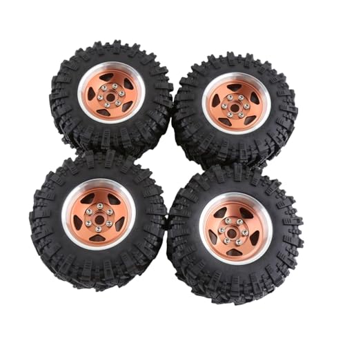 MagiDeal 4 Stück RC-Räder und Reifen, RC-Upgrade-Teil, ersetzen Sie RC-Crawler-Autoreifen für 1/12 RC-Crawler-Auto-DIY-Zubehör, Kupfer von MagiDeal