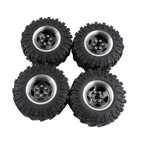 MagiDeal 4 Stück RC-Räder und Reifen, RC-Upgrade-Teil, ersetzen Sie RC-Crawler-Autoreifen für 1/12 RC-Crawler-Auto-DIY-Zubehör, Schwarz von MagiDeal