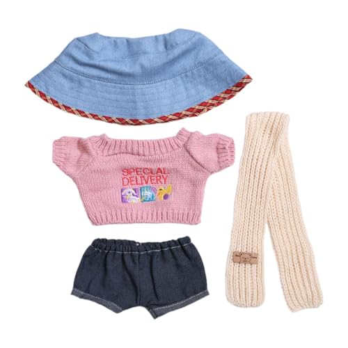 MagiDeal 4-teiliges Miniatur-Puppen-Outfit-Set zum Selbermachen, süße, Bequeme Puppenkleidung, Puppenkleidung für 38 cm große Plüschpuppen als Geschenk von MagiDeal