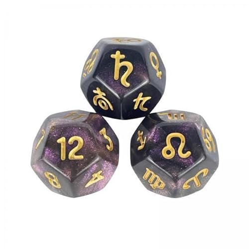 MagiDeal 4X 3 Teiliges Sternbild Zeichen Würfel Acryl Rollenspiel, Sammlerstücke, Spielwürfel Set, Brettspiele, Astrologie Zeichen Würfel für Familientreffen von MagiDeal