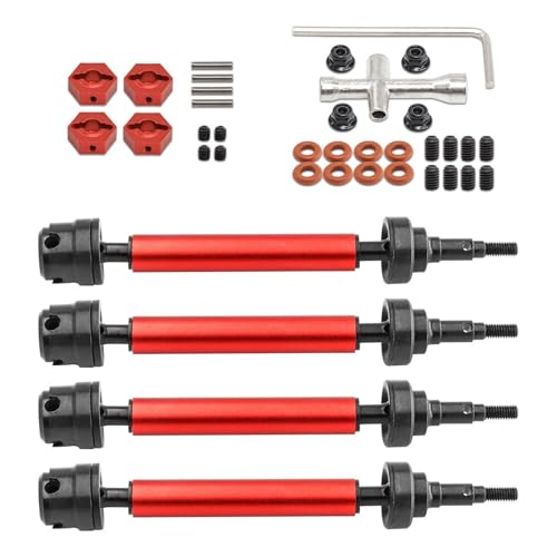 MagiDeal 4X RC Auto CVD Antriebswelle Upgrades Teil Ersatz Zubehör Universal DIY Antriebswelle Achsen CVD Slider Set für Maßstab für 1:10, Rot von MagiDeal