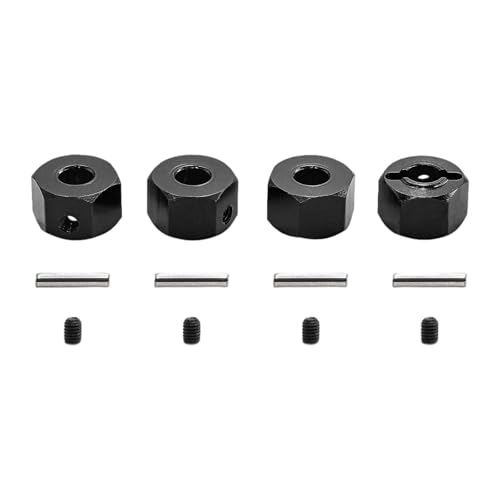 MagiDeal 4pcs 1/10 Skala RC Hex Wheel Wheel Hubs DIY Modifiziert 12 mm Ersetzt für 1/10 RC -Auto -Crawler RC -Automodell, Schwarz von MagiDeal