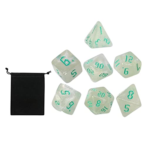 MagiDeal 7 Teiliges Polyedrisches Würfel Set, Tischspiel Würfel für Rollenspiele, Familientreffen, Partybevorzugungen, Dunkelgrün von MagiDeal