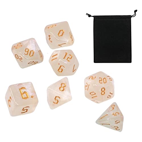 MagiDeal 7 Teiliges Polyedrisches Würfel Set, Tischspiel Würfel für Rollenspiele, Familientreffen, Partybevorzugungen, Gold von MagiDeal