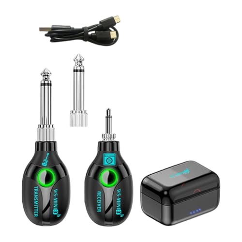 MagiDeal Audio-Sender und Empfänger, Gitarrensystem, störungsfrei, tragbare Musikausrüstung für Gitarre, Kondensatormikrofon, Audio-Mixer von MagiDeal