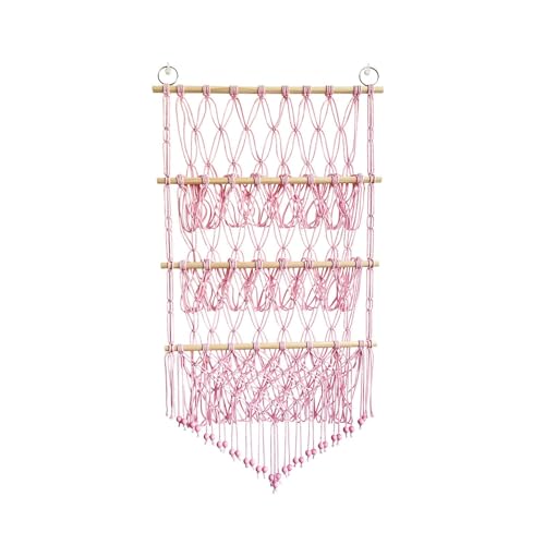 MagiDeal Aufbewahrungsnetz für Plüschtiere, Kinderspielzeugregal, platzsparend, 3-lagig, handgewebt, Hängeorganizer, Aufbewahrungsnetzhalter für Spielzimmer, Rosa von MagiDeal