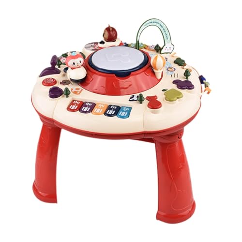 MagiDeal Baby-Aktivitätstisch, Montessori-Spielzeug, Vorschul-Lernspielzeug, Musik-Aktivitätscenter-Tisch für Babys, Jungen und Mädchen, ROT von MagiDeal