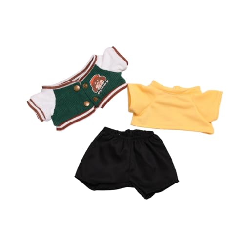 MagiDeal Baseballuniform für Plüschpuppen, zum Selbermachen, kurzärmlige Jacke und Hose für Puppen, Bequeme, süße Kleidung für Kuscheltiere, 3-teiliges Set von MagiDeal