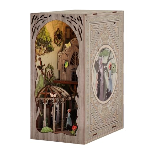 MagiDeal Book Nooks Kits Nooks Kits Puppenhaus Buchstützen Bücherregal mit Staubschutz Bücherregal Einsatz Dekor Geschenke Buchstützen Modellbau von MagiDeal