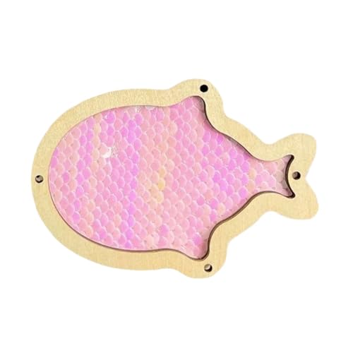 MagiDeal Busy Board DIY Teil Frühes Lernspielzeug Fisch Pailletten Holz Sensorisches Spielzeug für Kinder Jungen Mädchen Geburtstagsgeschenk Vorschule, Rosa von MagiDeal