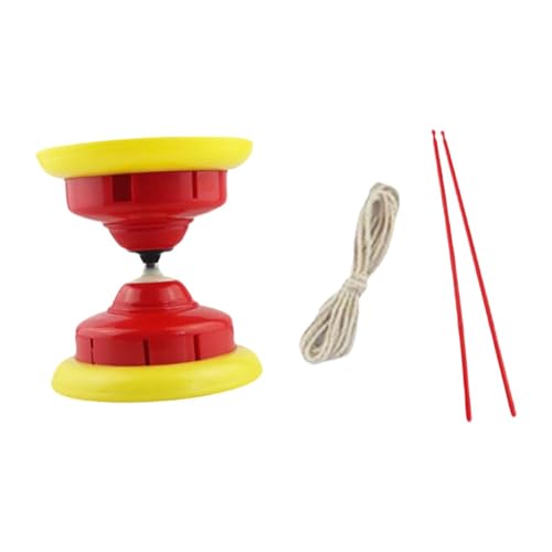 MagiDeal Chinesisches Diabolo-Set mit Stöcken, Flexibles, tragbares, interaktives chinesisches Jonglierspielzeug für den Park, Auftritte im Freien, Rot von MagiDeal