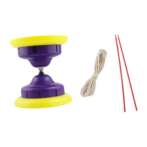 MagiDeal Chinesisches Diabolo-Set mit Stöcken, Flexibles, tragbares, interaktives chinesisches Jonglierspielzeug für den Park, Auftritte im Freien, Violett von MagiDeal