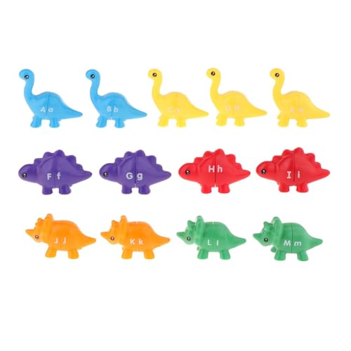 MagiDeal Dinosaurier-Feinmotorik-Spielzeug, Dinosaurier-Spielzeug, pädagogisches Dinosaurier-Zuordnungsspielzeug für die Entwicklung der Farbwahrnehmung, Alphabet von MagiDeal