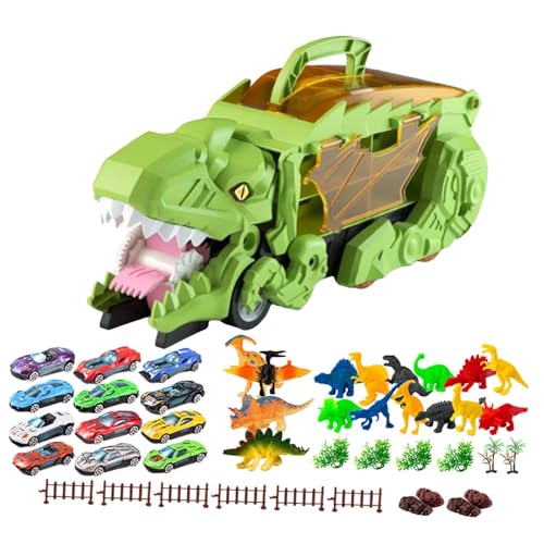 MagiDeal Dinosaurier-LKW, der Autos frisst, Spielzeug-Transporter, Geschenk, Spielzeug, Partyzubehör, Dinosaurier-Verschlingungs-LKW für Kinder im Kindergarten, grünes Dinosaurierspielzeug von MagiDeal