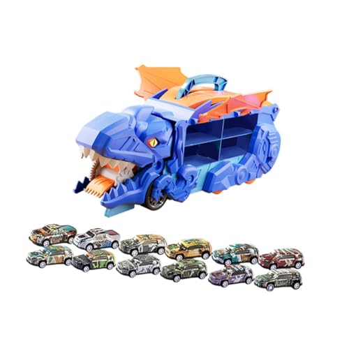 MagiDeal Dinosaurier-Schlupfwagen für Kinder, Dinosaurier-Autos, Fahrzeuge, Spielset, lustige Dinosaurier-Figur, Spielzeug für Kinder, Geschenk, Spielzeug für, mit 12 Autos von MagiDeal