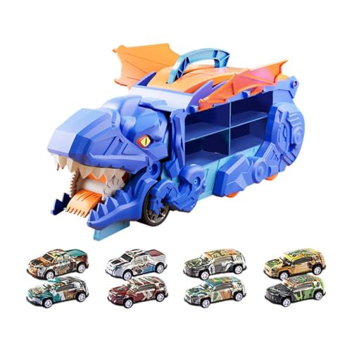 MagiDeal Dinosaurier-Schlupfwagen für Kinder, Dinosaurier-Autos, Fahrzeuge, Spielset, lustige Dinosaurier-Figur, Spielzeug für Kinder, Geschenk, Spielzeug für, mit 8 Autos von MagiDeal