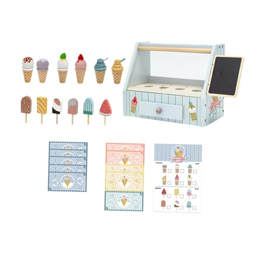 MagiDeal Eisspielzeug aus Holz, Eisspielzeug-Set, Geschenke, Montessori, Rollenspiel, Küchenspielzeug, Spielküchenzubehör, für Kinder im Vorschulalter von MagiDeal