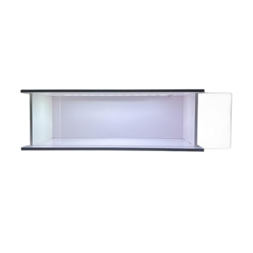 MagiDeal Garagenvitrine, Acrylvitrine, Layout-Hintergrund, Sammlervitrine mit LED für Spielzeug-Minipuppen, Druckgussauto von MagiDeal