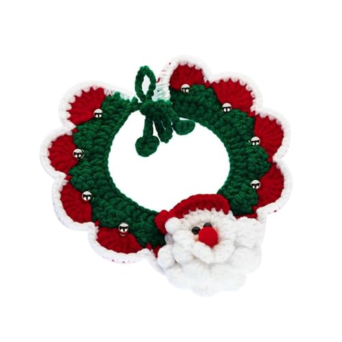 MagiDeal Gestricktes Lätzchen Katzenhalsband Dekorative Halskette Verstellbares Geschenk Katze Weihnachten Gestricktes Halsband Schal Kätzchen Halskette Schal, L von MagiDeal