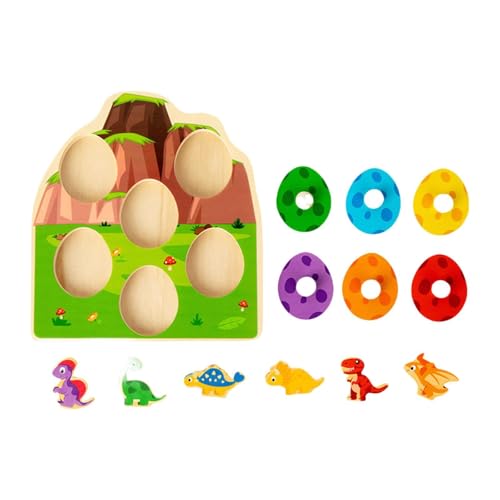 MagiDeal Hölzernes Peg Puzzle Sortierspiel, frühes Holzpuzzle für Kleinkinder, Farbsortierungsform -Puzzle für Baby von MagiDeal