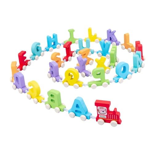 MagiDeal Holzeisenbahn Set, Farbwahrnehmungs Alphabete für Kinder, Mädchen, Jungen von MagiDeal