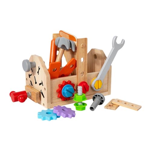 MagiDeal Holzwerkzeug-Set für Kinder, Montessori-Spielzeug, Rollenspiel-Konstruktionsspielzeug für Kinder, Jungen und Mädchen von MagiDeal