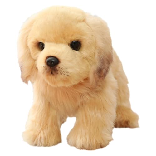 MagiDeal Hund Stofftier Puppe Simulation Hund Puppe Kuschelhund Stofftier, Welpe Plüschtier, Jubiläum, Feiertage, besondere Anlässe, Goldenes Haar von MagiDeal