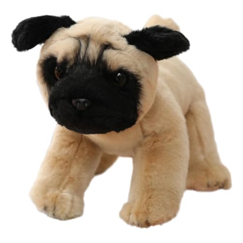 MagiDeal Hund Stofftier Puppe Simulation Hund Puppe Kuschelhund Stofftier, Welpe Plüschtier, Jubiläum, Feiertage, besondere Anlässe, Mops von MagiDeal