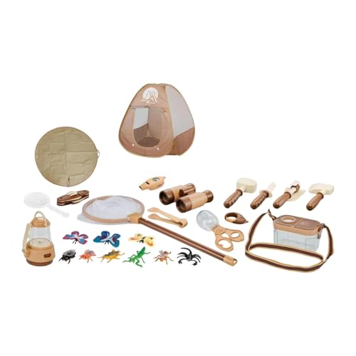 MagiDeal Kinder-Camping-Set, pädagogisches Spielzeug für EIN Lagerfeuer im Freien, Abenteueraktivität mit Spielzelt für Kinder, Geschenk für Jungen und Mädchen, 27 Stück von MagiDeal